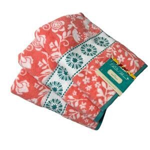 The Pioneer Woman Coral Bath Towel 27"x52" Cotton Colorful Floral NEW
